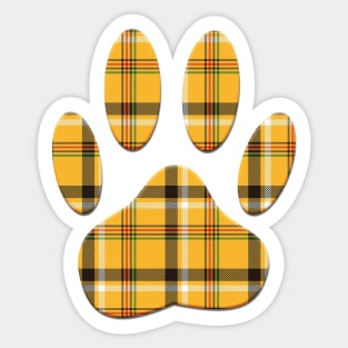 Tartan Dog Paw Print Sticker